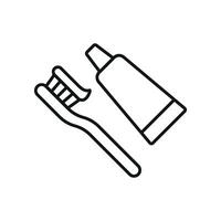 Minimalist toothpaste and brush icon highlighting a clean and functional design vector