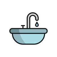 The sink icon design embodies a clean and minimalist concept graphic vector