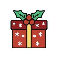 Christmas gift icon design combines modern simplicity with a festive graphic concept vector