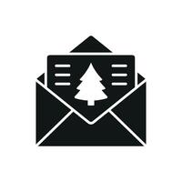 The design of the Christmas card icon blends modern simplicity with a classic look vector