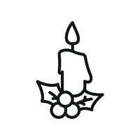 Christmas candle icon design integrates a sleek and minimalist graphic concept vector
