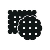 A clean and contemporary graphic representation of a biscuit food icon vector