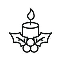 Christmas candle icon design combines modern simplicity with a festive graphic concept vector