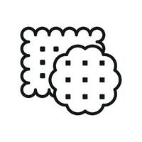 A bold and modern biscuit food icon with a minimalist graphical concept vector