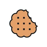 Clean and modern biscuit food icon featuring elegant and simple design elements vector