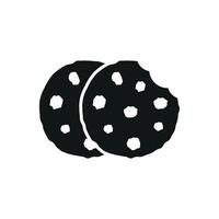 A clean and contemporary graphic representation of a chocolate chip cookie icon vector