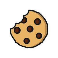 Chocolate chip cookie icon featuring a simple and modern concept with sleek lines vector