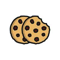 Minimalist chocolate chip cookie icon highlighting a clean and functional design vector