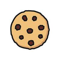 A bold yet refined design concept for a minimalist chocolate chip cookie icon vector