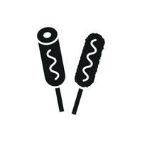Simple and stylish corn dog food icon showcasing a modern design approach vector