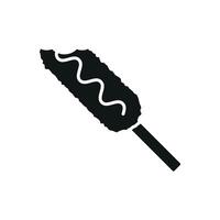 Corn dog food icon featuring a simple and modern concept with sleek lines vector