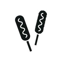 Simple yet bold corn dog food icon representing a modern graphic aesthetic vector