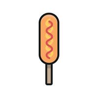 A sleek and functional corn dog food icon crafted with clean lines and style vector