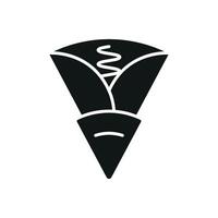 A clean and contemporary graphic representation of a crepe icon vector