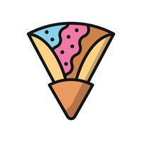 Minimalist crepe icon highlighting a clean and functional design vector