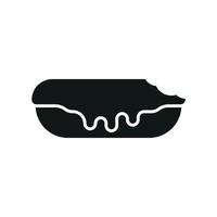 The eclair food icon design presents a sleek and minimalistic graphic concept vector