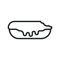 The design of the eclair food icon highlights a contemporary and minimalist concept graphic vector
