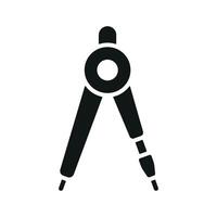 A sleek and modern concept graphic defines the ruler compass office icon design vector