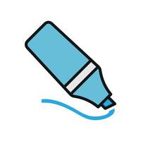 A sleek modern concept graphic defines the highlighter office icon design vector