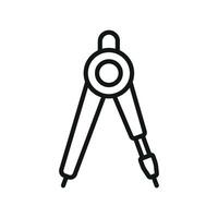 Ruler compass office icon design reflects a minimal and modern concept graphic vector