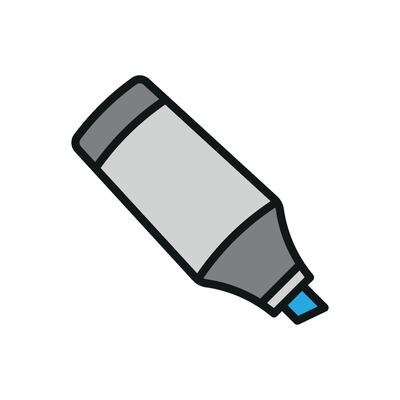 Highlighter office icon design reflects a minimal and modern concept graphic