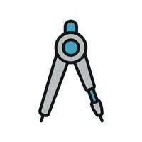 Simple and modern concept graphic shapes the ruler compass office icon design vector