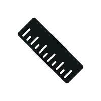 Ruler icon for study lesson with pencil or pen in modern simple style vector
