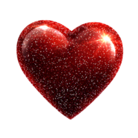 Shiny Red Heart with Glitter Texture png