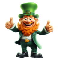 St patricks day leprechaun with bear smiling and happy png