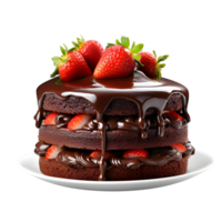 Rich Chocolate Cake with Fresh Berries png