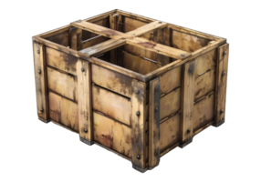 A wooden crate with a lid on it png
