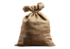 A sack of burlap is shown on a transparent background png