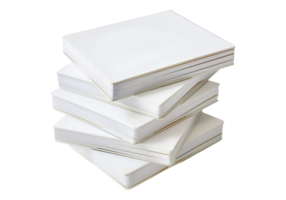 A stack of white books on a transparent background png
