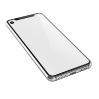 Modern smartphone design with blank display showcasing sleek edges and shiny finish isolated on transparent background cutout png