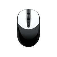 Wireless computer mouse with sleek black and white design isolated on transparent background cutout png