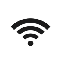 Wireless signal symbol icon with waves and dot isolated on transparent background cutout png