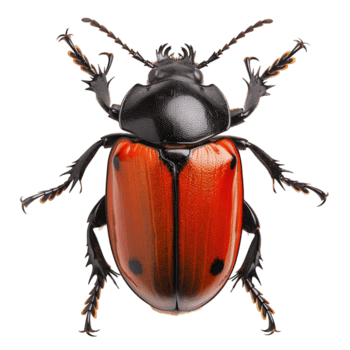 groß schwarz und rot Käfer isoliert auf transparent Hintergrund ausgeschnitten png