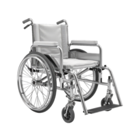 Wheelchair design with sleek metal frame and comfortable seat isolated on transparent background cutout png