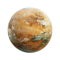 Realistic Rendering of a Textured Planet Resembling a Distant Celestial Body png