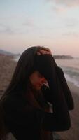 A Beautiful and Serene Sunset Moment at the Beach, Capturing the Stunning Colors and Atmosphere video
