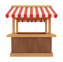 Empty Shop Stall Isolated on Transparent Background png