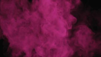 Mesmerizing pink smoke swirls on dark background, creating captivating and atmospheric visual perfect for artistic projects, advertisements, or backgrounds. Mystery, elegance, and vibrant energy. 3D. video