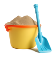 Bucket and Toy Shovel With Beach Sand Isolated on Transparent Background png
