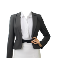 Businesswoman Casual Attire Mockup for Portrait ID Passport Isolated on Transparent Background png