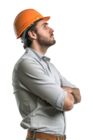 Side View of Architect Crossed Arms Isolated on Transparent Background png