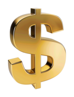 Dollar Sign 3D Style Isolated on Transparent Background png