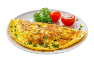 Egg Omelete on Plate Isolated on Transparent Background png