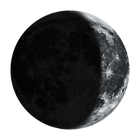 Waxing Crescent Moon Phase Isolated on Transparent Background png