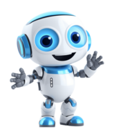 Cute Friendly AI Robot Chatbot Assistant Isolated on Transparent Background png