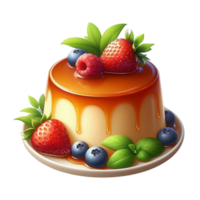 A delightful and minimalist representation of a pudding dessert png